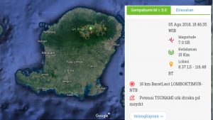 Gempa Bumi 7,0 SR di Lombok, BMKG: Potensi Tsunami