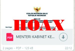 [Hoaks] Postingan Kabinet Jilid II Jokowi-Ma’ruf 2019-2024