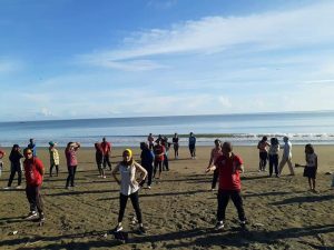 Pemerintah Kecamatan Bolbar Senam Pagi Bersama Masyarakat Desa Tanjung Buaya