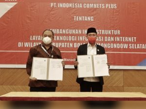 Bupati Bolsel Teken MoU Dengan PT Indonesia Comnets Plus