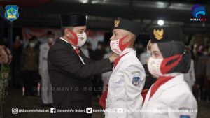 Bupati Iskandar Lantik Dan Kukuhkan Anggota Paskibraka Bolsel Tahun 2021