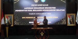 Serahkan LKPD Unaudited 2023 ke BPK,Pasangan BERKAH Harap Bolsel Raih WTP Ke-10