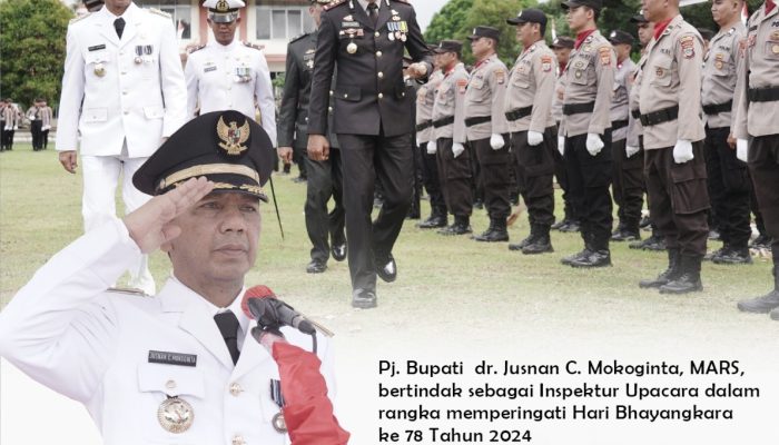 Bupati Bolmong Yusnan C. Mokoginta Irup Peringatan HUT Bhayangkara ke-78