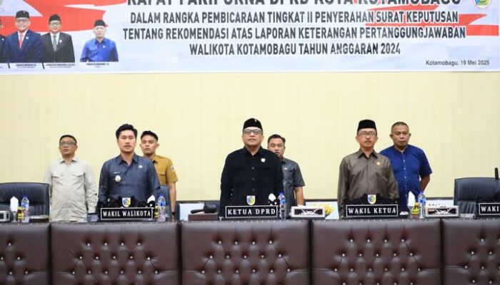 Ketua DPRD Kotamobagu Pimpin Rapat Peripurna Tingkat II LKPJ Wali Kota Tahun Anggaran 2024