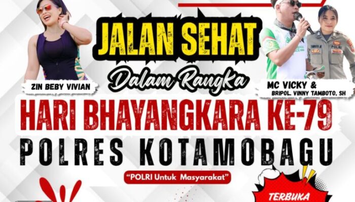 Sambut Hari Bhayangkara ke-79 Polres Kotamobagu Gelar Jalan Sehat