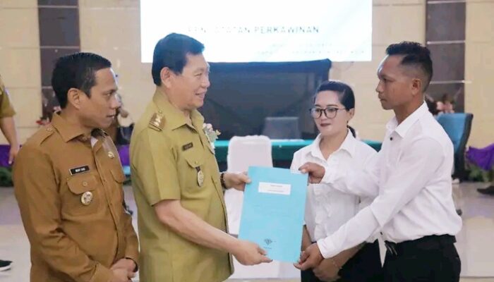 Wali Kota Kotamobagu Dampingi Wakil Gubernur Sulut pada Pencatatan Perkawinan Massal di Manado