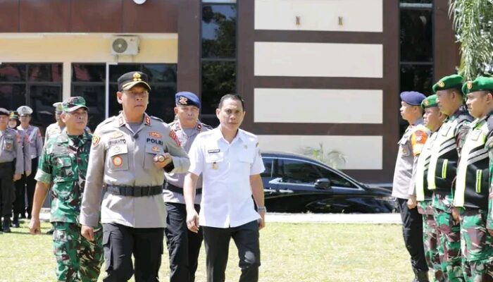 Wali Kota Kotamobagu Hadiri Apel Kesiapsiagaan Menghadapi Bencana di Polres Kotamobagu