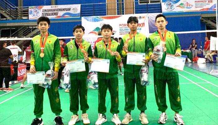 Tim Beregu Putra Bulutangkis Kotamobagu Sumbang Perunggu di Porprov XII Sulut 2025