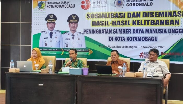 Bappelitbangda Kotamobagu Gelar Sosialisasi dan Diseminasi Kelitbangan untuk Dorong SDM Unggul