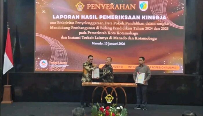 Wali Kota Kotamobagu Terima LHP Kinerja BPK RI Terkait Data Pokok Pendidikan